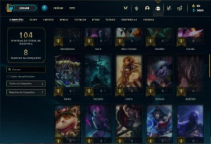 Conta Unranked com 55 Champs e 14 Skins + 2 Fragmentos - League of Legends LOL