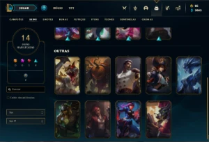 Conta Unranked com 55 Champs e 14 Skins + 2 Fragmentos - League of Legends LOL