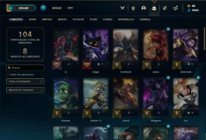 Conta Unranked com 55 Champs e 14 Skins + 2 Fragmentos - League of Legends LOL