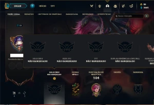 Conta Unranked com 55 Champs e 14 Skins + 2 Fragmentos - League of Legends LOL
