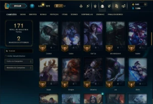 Unranked com 70 Champs e 38 Skins ( MID / ADC ) - League of Legends LOL