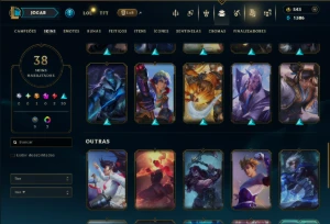 Unranked com 70 Champs e 38 Skins ( MID / ADC ) - League of Legends LOL