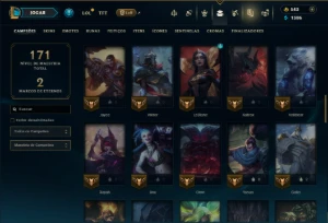Unranked com 70 Champs e 38 Skins ( MID / ADC ) - League of Legends LOL