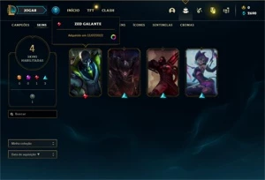 Conta ouro 4 com 26 Champs e 4 Skins + 1 Fragmento - League of Legends LOL