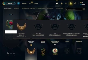Conta ouro 4 com 26 Champs e 4 Skins + 1 Fragmento - League of Legends LOL
