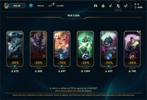 Conta ouro 4 com 26 Champs e 4 Skins + 1 Fragmento - League of Legends LOL