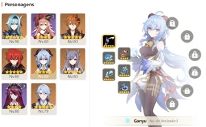 CONTA GENSHIN AR 55⭐9 LENDÁRIOS⭐3 ARMAS 5⭐GANYU+AMOS,EULA+A5 - Genshin Impact