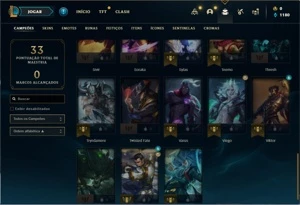 CONTA GOLD 2 MMR ALTO 38 CHAMP 2 SKIN E 4 ATIVAVEIS - League of Legends LOL