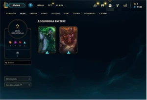 CONTA GOLD 2 MMR ALTO 38 CHAMP 2 SKIN E 4 ATIVAVEIS - League of Legends LOL