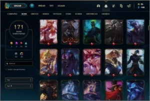 Conta unranked com 85 champs e 171 skins (2 Prestigios) - League of Legends LOL