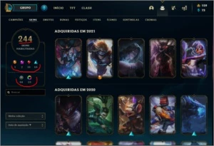 CONTA SEM BORDA MMR INTACTO 134 CAMPEÕES + 244 SKINS - League of Legends LOL