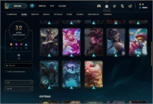 Conta platina 3 com 100 champs e 32 skins - League of Legends LOL