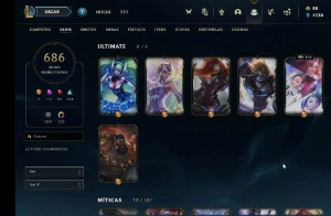 Conta LoL com 686 skins