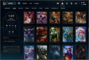 Conta bronze 1 com TODOS os champs e 149 skins - League of Legends LOL