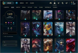Conta bronze 1 com TODOS os champs e 149 skins - League of Legends LOL