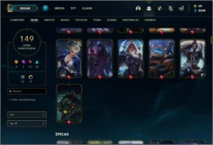 Conta bronze 1 com TODOS os champs e 149 skins - League of Legends LOL