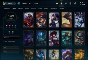 Conta bronze 1 com TODOS os champs e 149 skins - League of Legends LOL