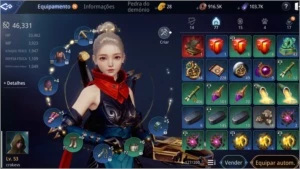 Conta mir4 lv 53 pet épico e couro heroico!