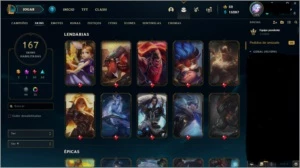 Vendo conta no LOL com 167 skins, todos os champs e 15k EA - League of Legends
