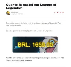Vendo conta no LOL com 167 skins, todos os champs e 15k EA - League of Legends