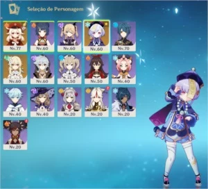 Conta AR 43 - Klee+Qiqi+14SR / Oração Perdida+Gemas -NA-PC - Genshin Impact