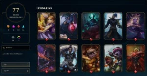 Conta Platina 4 (Platina 1 em 2021)/ 117 Campeões/ 77 Skins - League of Legends LOL