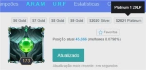Conta Platina 4 (Platina 1 em 2021)/ 117 Campeões/ 77 Skins - League of Legends LOL