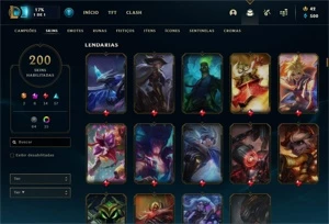 CONTA MAIN RIVEN COM BASTANTE SKINS - League of Legends LOL