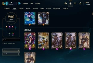 CONTA MAIN RIVEN COM BASTANTE SKINS - League of Legends LOL
