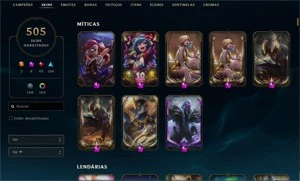 Conta LOL Diamante 1 500+ skins - League of Legends