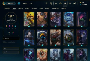Unranked com TODOS os champs e 197 Skins ( MAIN SUP ) - League of Legends LOL
