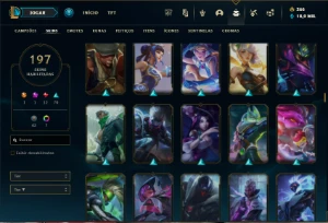 Unranked com TODOS os champs e 197 Skins ( MAIN SUP ) - League of Legends LOL