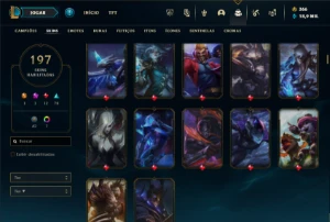 Unranked com TODOS os champs e 197 Skins ( MAIN SUP ) - League of Legends LOL