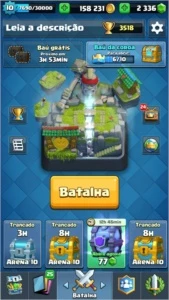 Clash Royale - Arena 10 (3.500) com 158k ouro e 2.3k gemas