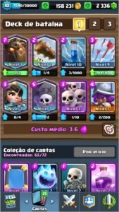 Clash Royale - Arena 10 (3.500) com 158k ouro e 2.3k gemas