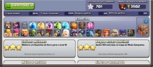 Conta cv 10 de clash of clans