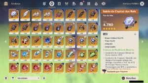 Genshin Impact - Ar56 , 12 Personagens T5 E 3 Armas T5