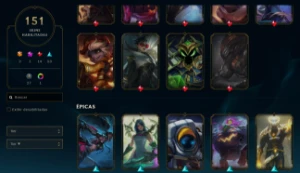 Conta League of Legends 151 Skins Full Acesso Unranked LOL