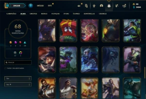 Conta Unranked com 80 Champs e 68 Skins - League of Legends LOL