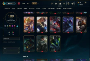 Unranked com TODOS os Champs e 189 Skins ( ADC / SUP ) - League of Legends LOL