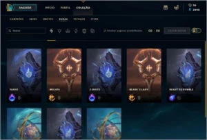 Conta League of Legends plat 5 todo os Champs e 56 Skins LOL