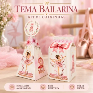 Caixas Milk e Pirâmide Bailarina - Kits 20 ou 40 - Artesanato e Personalizados