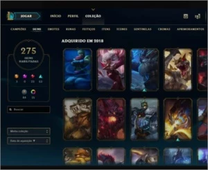 Conta League Of Legends Platina 3 275 skins LOL