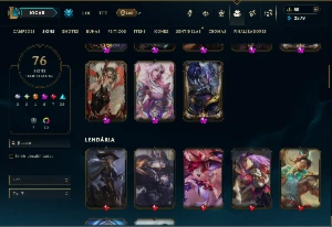 Ouro 4 com 155 Champs e 76 Skins +5 Prestigios - League of Legends LOL