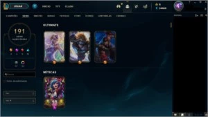 Conta LoL (Plat 2), 191 skins, todos os champ e 34k essência - League of Legends