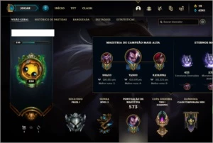 Conta prata 1 com 146 champs e 141 skins + 415k de Yasuo - League of Legends LOL