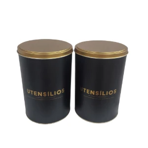 Conjunto de 2 latas metálicas para utensílios - Artesanato e Personalizados