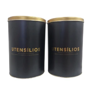 Conjunto de 2 latas metálicas para utensílios - Artesanato e Personalizados