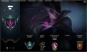 Conta lvl 225 / 129 skins / Platina 1 - League of Legends LOL
