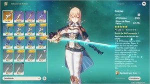 Conta Genshin Ar 45 Diluc, Mona, Qiqi, Jean E 2 Armas 5* - Genshin Impact